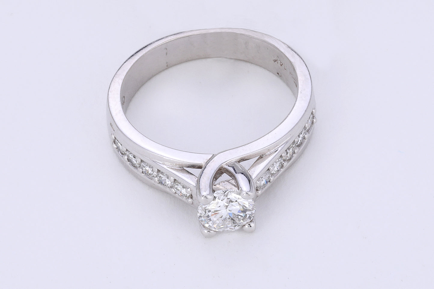 14K White Gold 1 ctw Diamond Engagement Ring