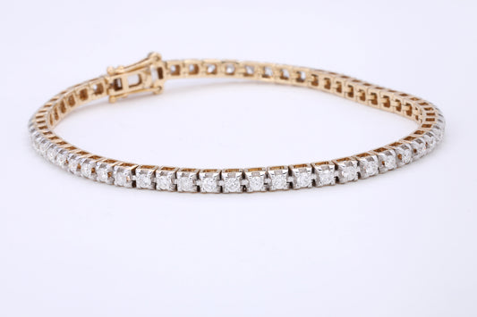 14K Yellow Gold 2.00CT Diamond Ladies Tennis Bracelet