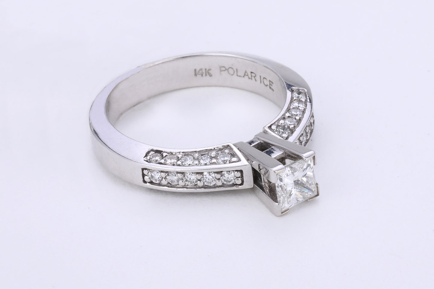 14K White Gold 0.46ct Polar Ice Diamond Engagement Ring