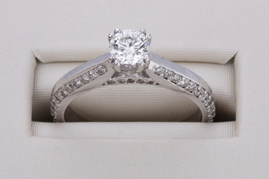 14k White Gold 1.47 ctw Diamond Engagement Ring