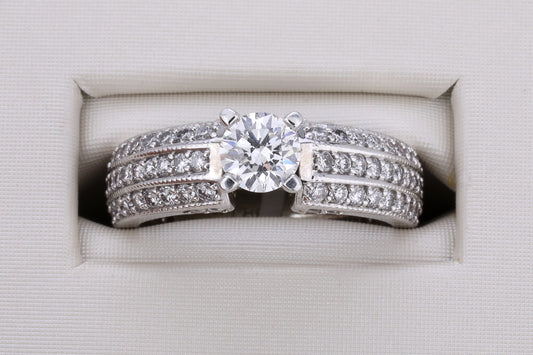 19k White Gold 0.83 ctw Diamond Engagement Ring