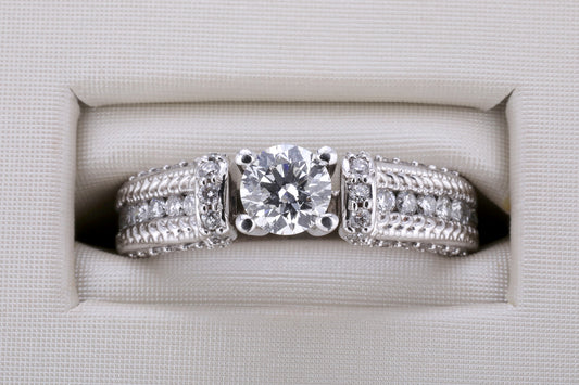 14K White Gold 1.17 ctw Diamond Engagement Ring