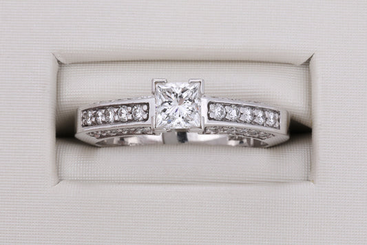 14K White Gold 0.46ct Polar Ice Diamond Engagement Ring